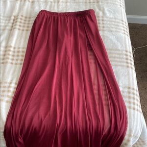 Elegant Burgundy Maxi Skirt